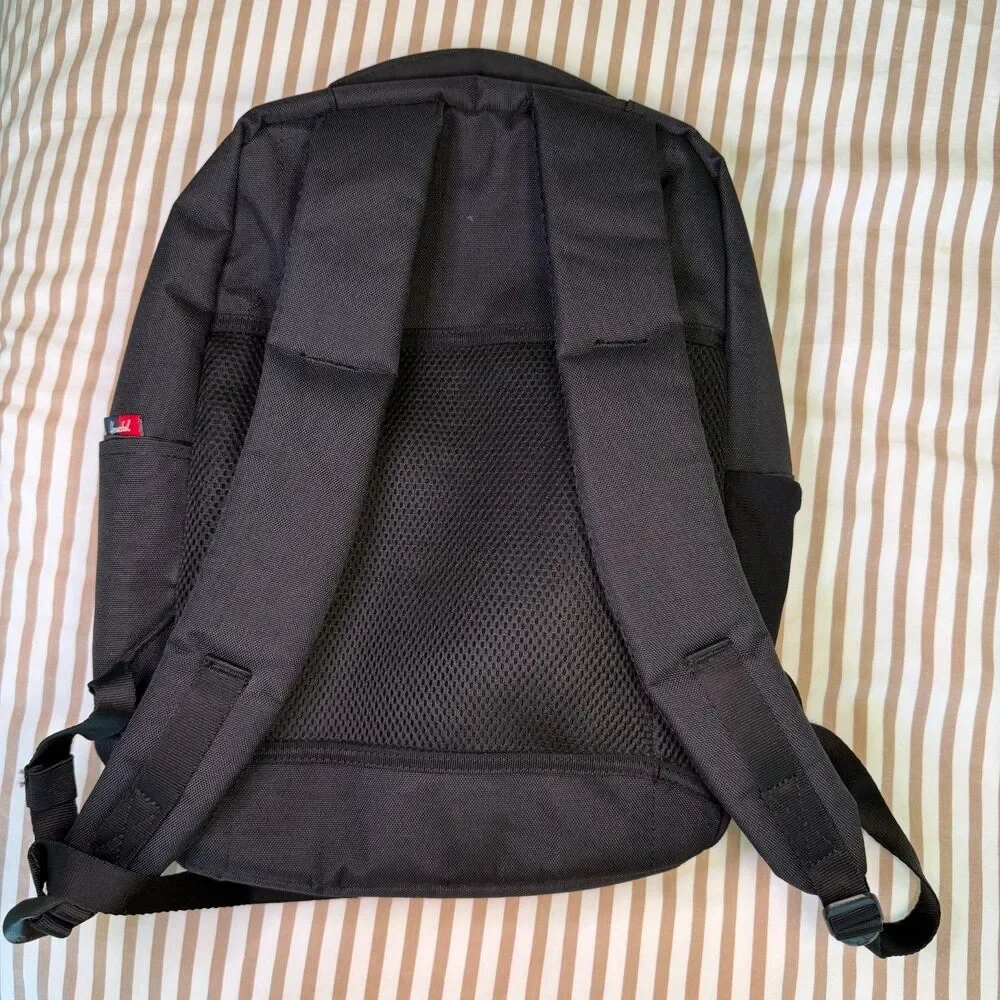 Herschel Supply Co Black Tech Laptop Backpack Travel Work School Fleece Lined